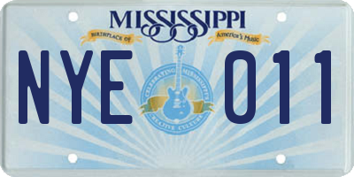MS license plate NYE011