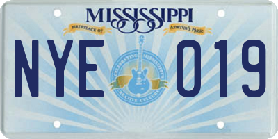 MS license plate NYE019