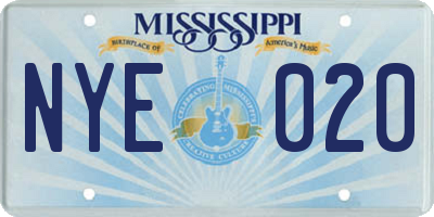 MS license plate NYE020