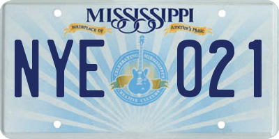 MS license plate NYE021