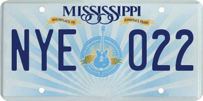 MS license plate NYE022