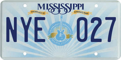 MS license plate NYE027