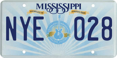 MS license plate NYE028