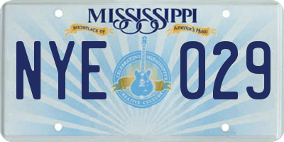 MS license plate NYE029