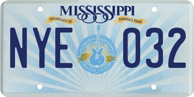 MS license plate NYE032