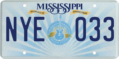 MS license plate NYE033