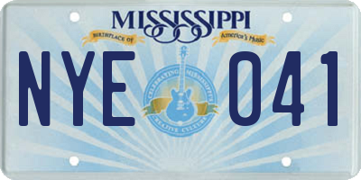 MS license plate NYE041