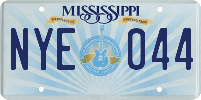 MS license plate NYE044