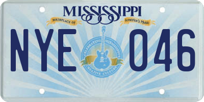 MS license plate NYE046