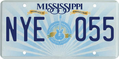 MS license plate NYE055
