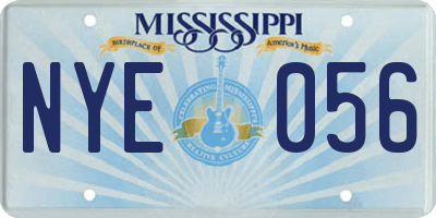MS license plate NYE056