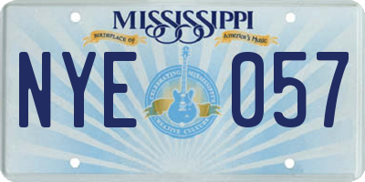 MS license plate NYE057