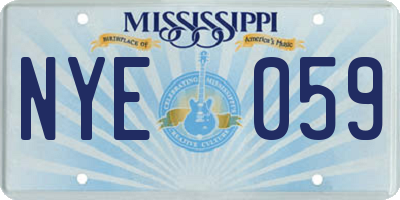 MS license plate NYE059