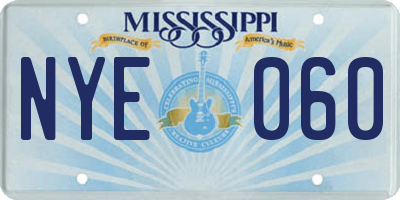 MS license plate NYE060