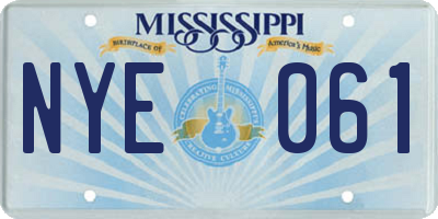 MS license plate NYE061