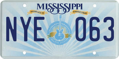 MS license plate NYE063