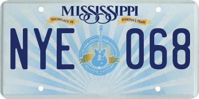 MS license plate NYE068