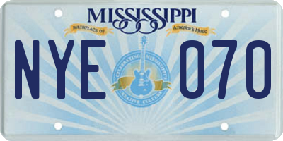 MS license plate NYE070