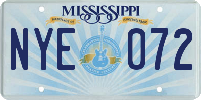MS license plate NYE072