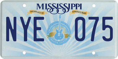 MS license plate NYE075