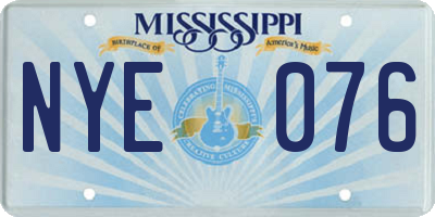 MS license plate NYE076