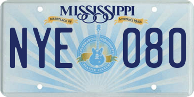 MS license plate NYE080