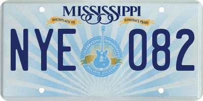 MS license plate NYE082