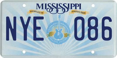 MS license plate NYE086
