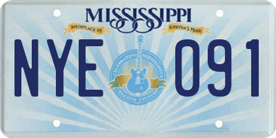 MS license plate NYE091
