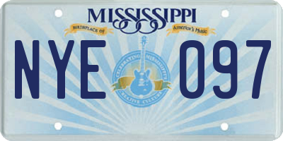 MS license plate NYE097