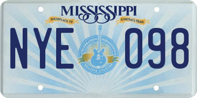 MS license plate NYE098