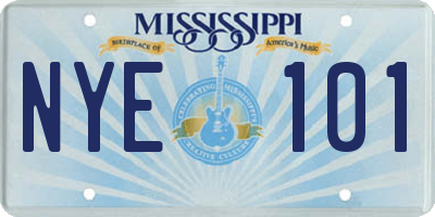 MS license plate NYE101