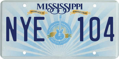 MS license plate NYE104