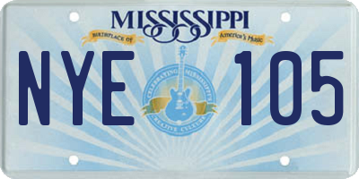MS license plate NYE105