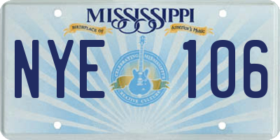 MS license plate NYE106