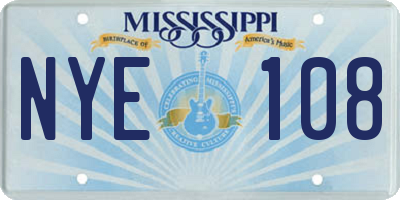 MS license plate NYE108