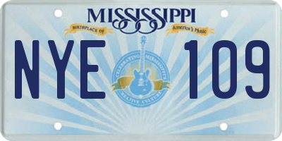 MS license plate NYE109