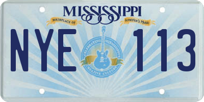 MS license plate NYE113