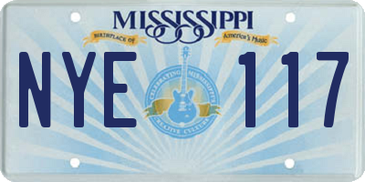 MS license plate NYE117