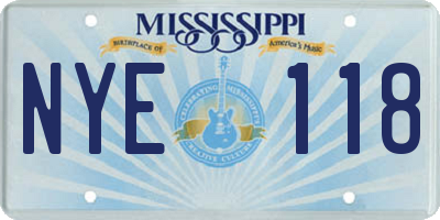 MS license plate NYE118