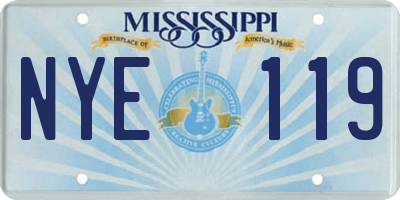 MS license plate NYE119