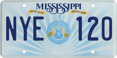 MS license plate NYE120