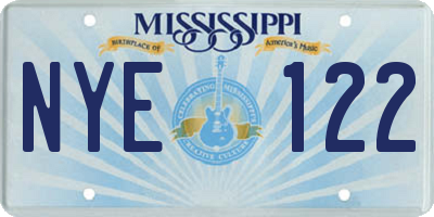 MS license plate NYE122