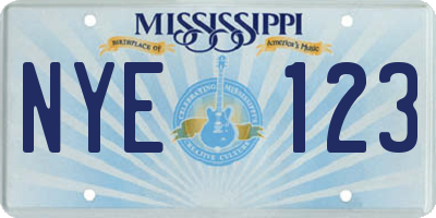 MS license plate NYE123