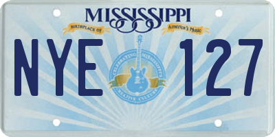MS license plate NYE127
