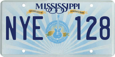 MS license plate NYE128