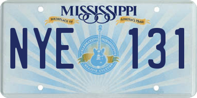 MS license plate NYE131
