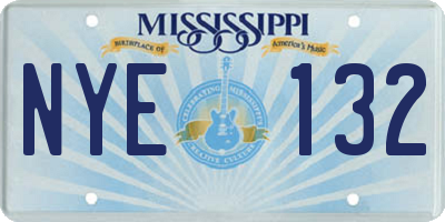 MS license plate NYE132