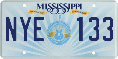 MS license plate NYE133