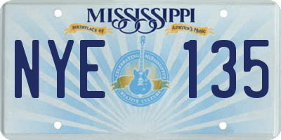 MS license plate NYE135